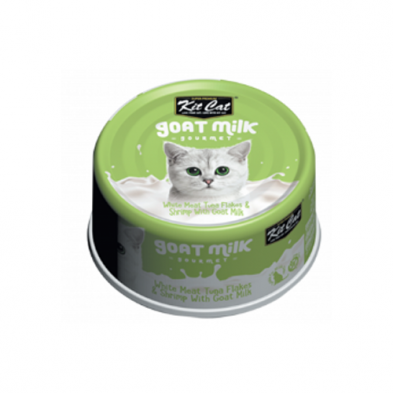 KIT CAT® GOAT MILK GOURMET WHITE MEAT TUNA FLAKES & SHRIMP WITH GOAT MILK WET CAT FOOD 70GM*3pk
