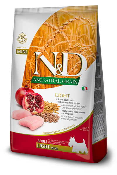 Farmina N&D Ancestral Grain Canine Chicken & Pomegranate Mini Light-5.5lbs