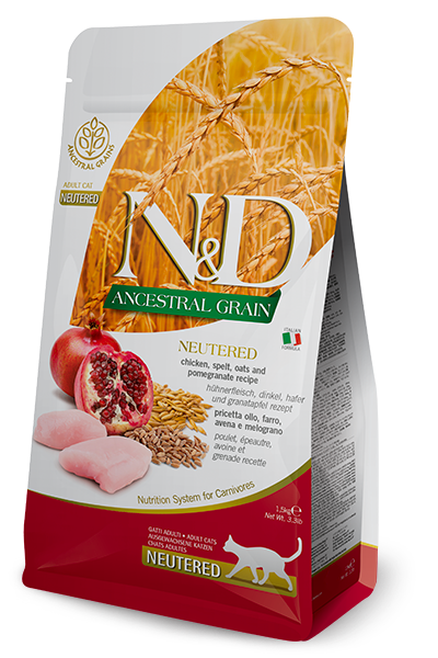 Farmina N&D Ancestral Grain Feline Chicken & Pomegranate Neutered