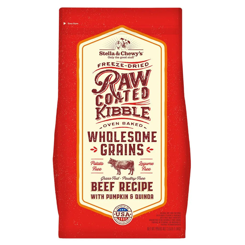 STELLA & CHEWY'S® GRASS-BEEF RECIPE WITH PUMPKIN & QUINOA RAW COATED KIBBLE WHOLESOME GRAINS DRY DOG FOOD