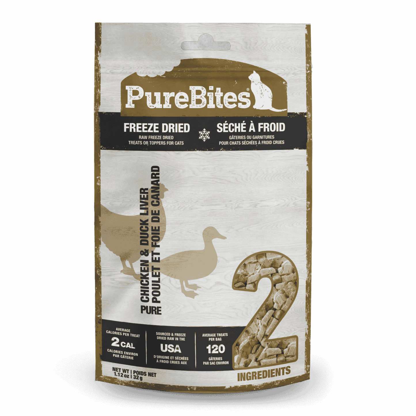 PUREBITES® CHICKEN BREAST & DUCK LIVER FREEZE-DRIED CAT TREATS 32 GM