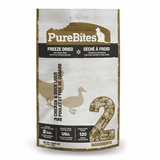 PUREBITES® CHICKEN BREAST & DUCK LIVER FREEZE-DRIED CAT TREATS 32 GM