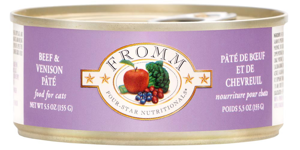 FROMM® FOUR STAR NUTRITIONALS® BEEF & VENISON PÂTÉ WET CAT FOOD 5.5OZ