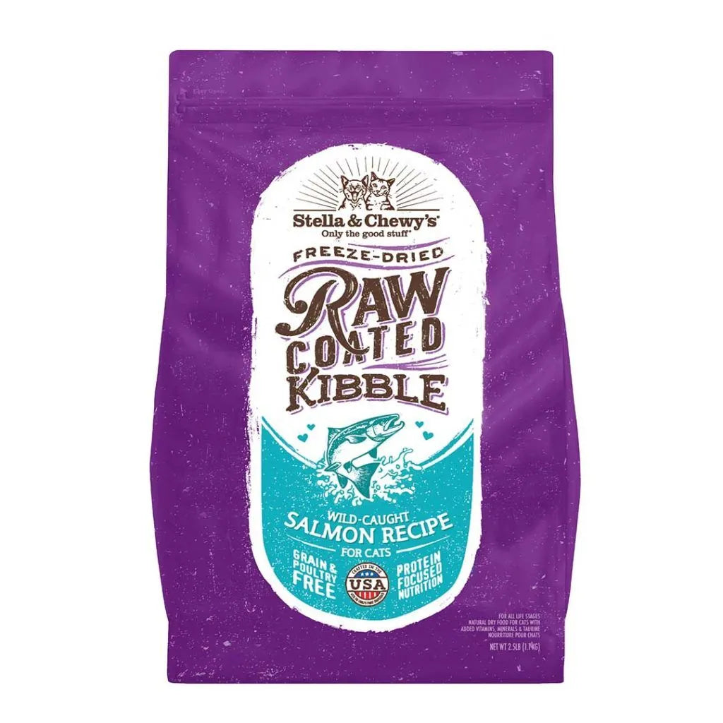 STELLA & CHEWY'S® WILD-CAUGHT SALMON RECIPE RAW BLEND KIBBLE DRY CAT FOOD