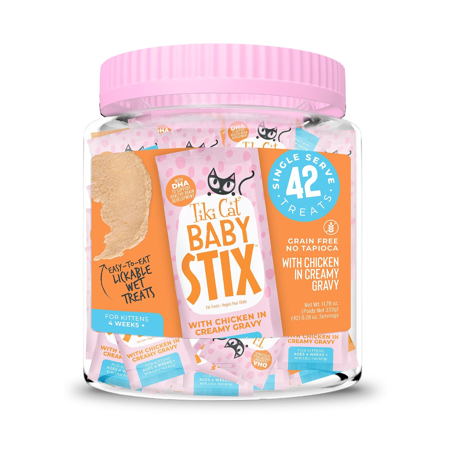 Tiki Cat® Baby STIX™ with Chicken in Creamy Gravy Kitten Treat Jar (42ct)
