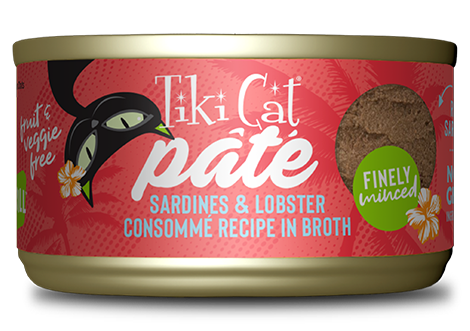 TIKI CAT® GRILL PÂTÉ SARDINES & LOBSTER CONSOMMÉ RECIPE IN BROTH WET CAT FOOD 2.8OZ*3pk