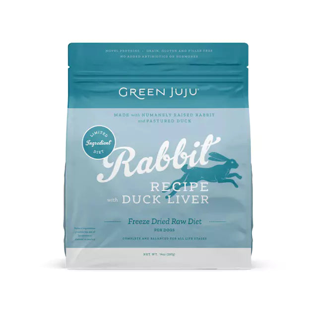 Green Juju Dog Freeze Dried Raw Rabbit w/ Duck Liver 397g