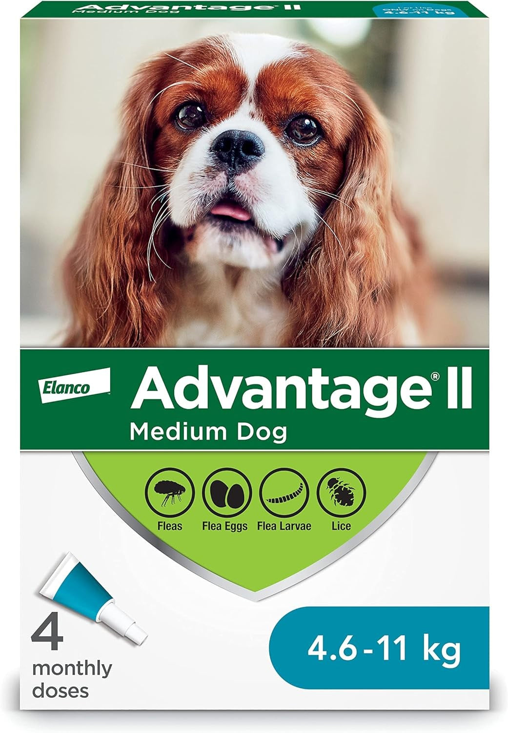 Advantage II Topical Flea+Lice Protection for Medium Dogs 4.6 - 11 kg