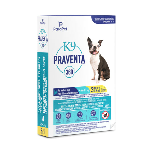 K9 Praventa 360 Flea & Tick Treatment - Medium Dogs 4.6 kg to 11 kg