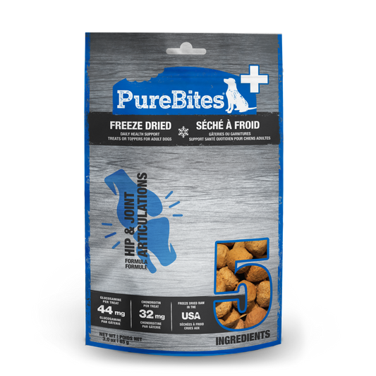 PUREBITES®+ HIP & JOINT FORMULA FREEZE DRIED DAILY HEALTH SUPPLEMENT FOR DOGS 85G