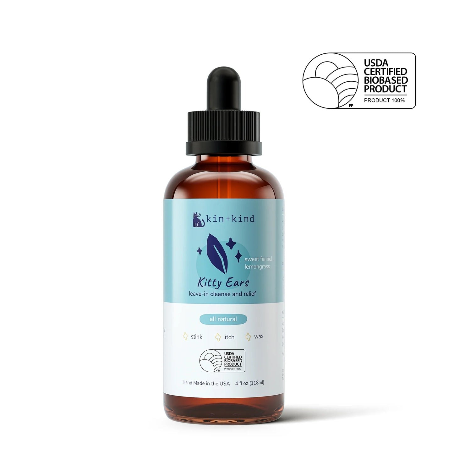 Kin + Kind Natural Kitty Ear Cleaner 4oz