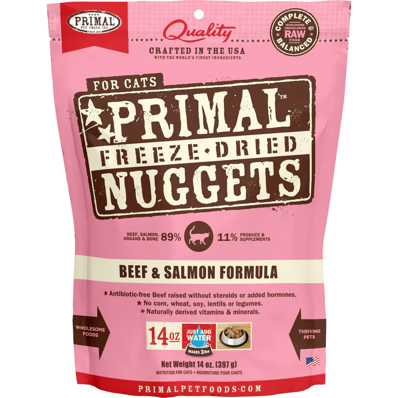 Primal Freeze Dried Beef And Salmon Nuggets Cat