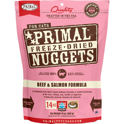 Primal Freeze Dried Beef And Salmon Nuggets Cat