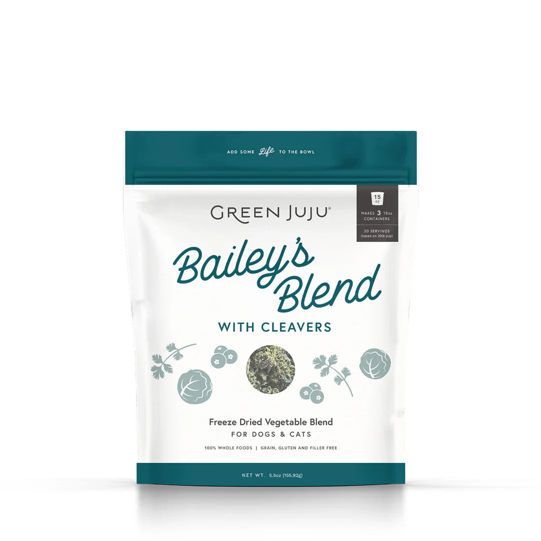 Green Juju Dog Freeze Dried Bailey's Blend with Cleavers
