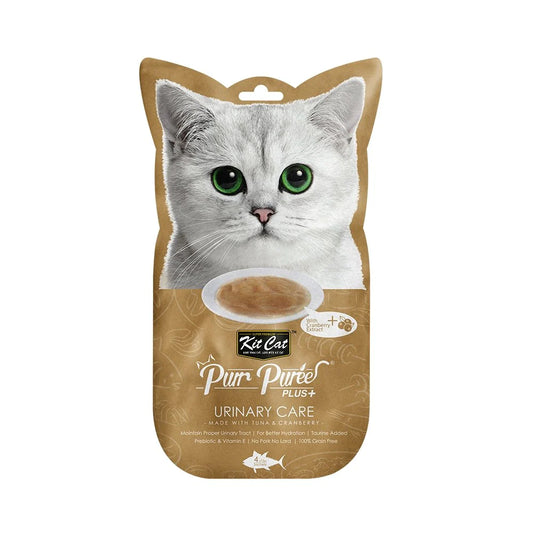 KIT CAT® PURR PURÉES® PLUS+ URINARY CARE WITH TUNA & CRANBERRY CAT TREAT 4 X 15GM