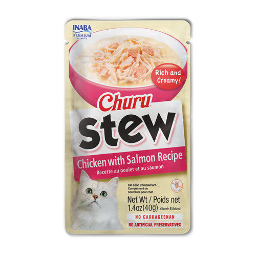 Inaba Cat Churu Stew - Chicken with Salmon Recipe 40g - 3pk