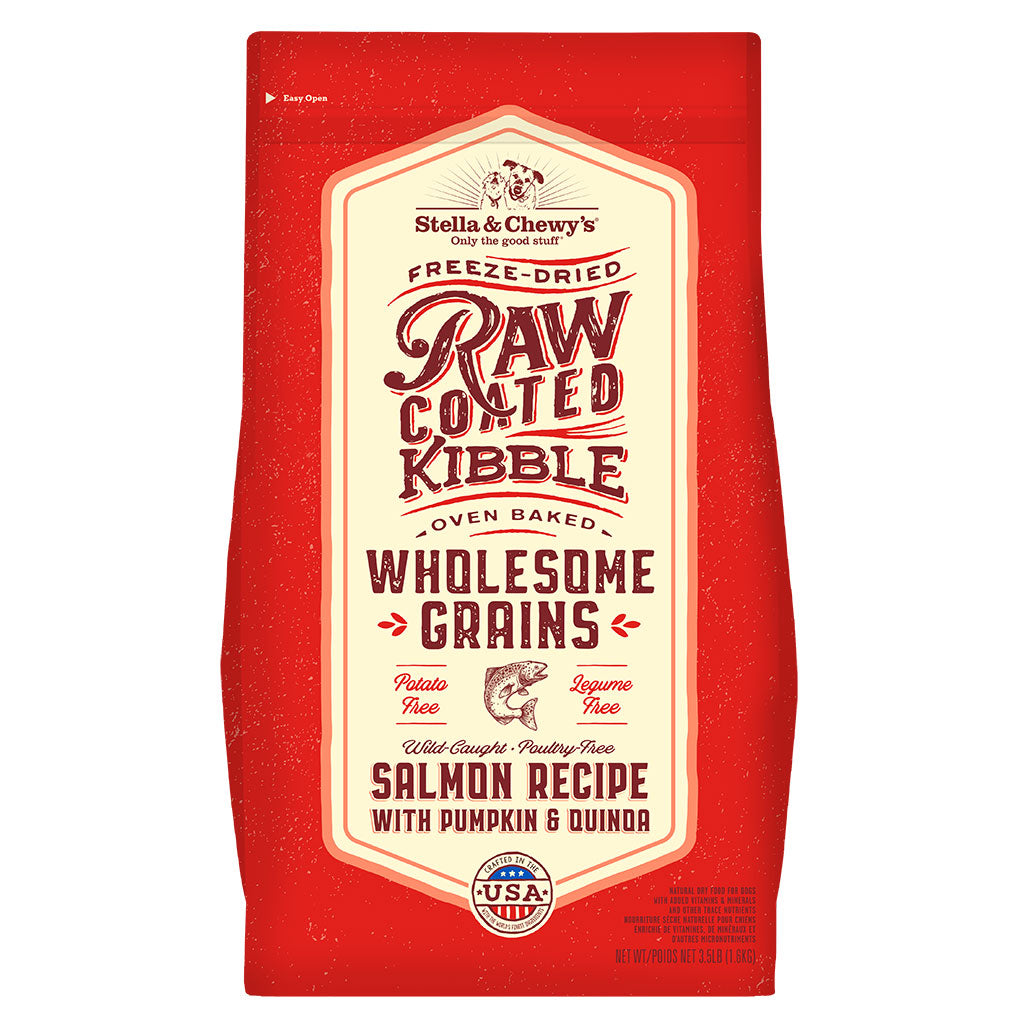 STELLA & CHEWY'S® WILD-CAUGHT SALMON RECIPE WITH PUMPKIN & QUINOA RAW COATED KIBBLE WHOLESOME GRAINS DRY DOG FOOD