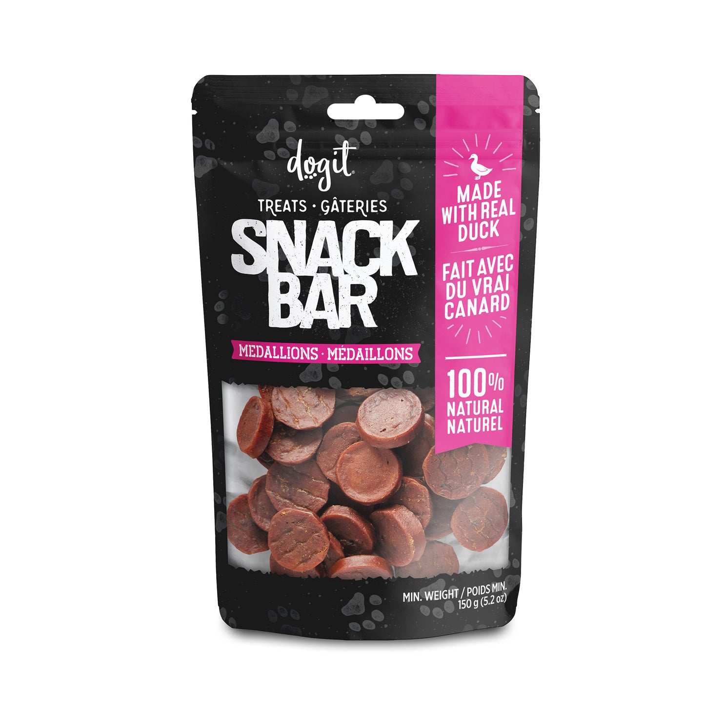 Dogit Snack Bar Treats - Duck Medallions - 150G