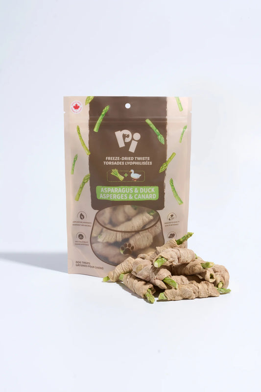 PiPet – Freeze-Dried Asparagus & Duck Twists – 35G