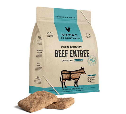 Vital Essentials® Freeze-Dried Raw Beef Entree Dog Food Mini Patties