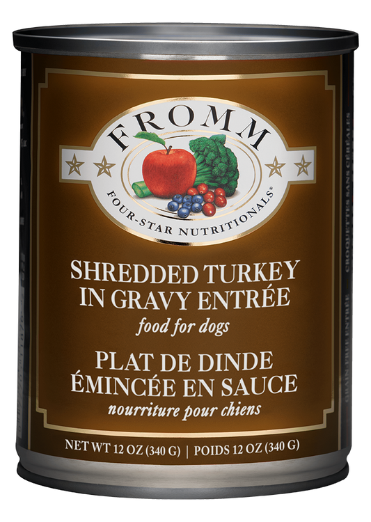 FROMM® FOUR STAR NUTRITIONALS® SHREDDED TURKEY IN GRAVY ENTRÉE 12 OZ*3pk