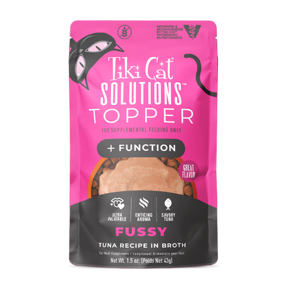 Tiki Cat® Solutions® Topper Fussy Tuna Recipe in Broth Wet Cat Food Topper 1.5oz *6