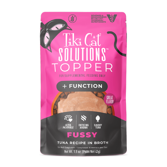 Tiki Cat® Solutions® Topper Fussy Tuna Recipe in Broth Wet Cat Food Topper 1.5oz *6