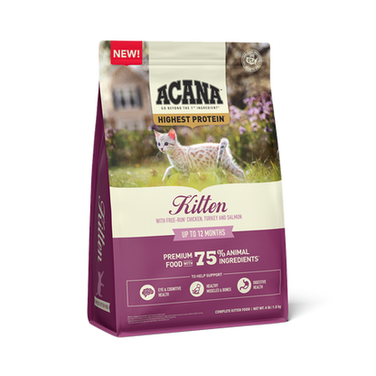 Acana Highest Protein Free-Run Chicken, Turkey & Salmon Kitten Cat Food