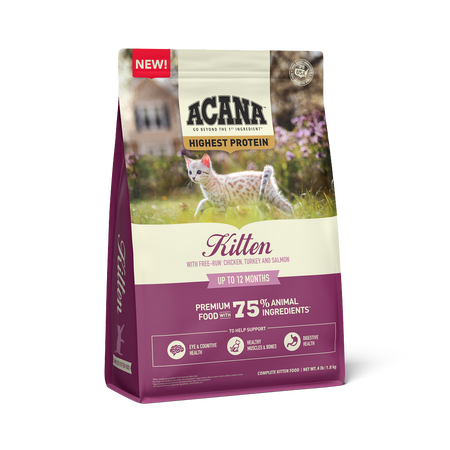 Acana Highest Protein Free-Run Chicken, Turkey & Salmon Kitten Cat Food