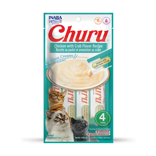 Inaba Cat Churu - Purées - Chicken with Crab Flavour Recipe 56g - 3pk