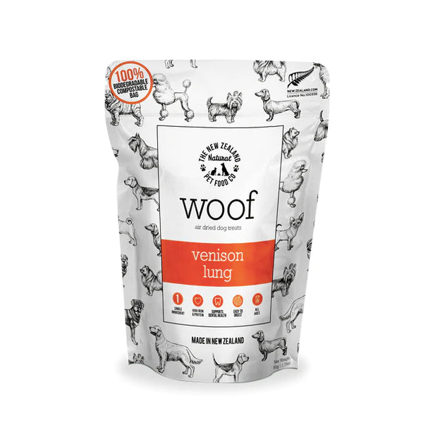 Woof Air Dried Venison Lung Treats