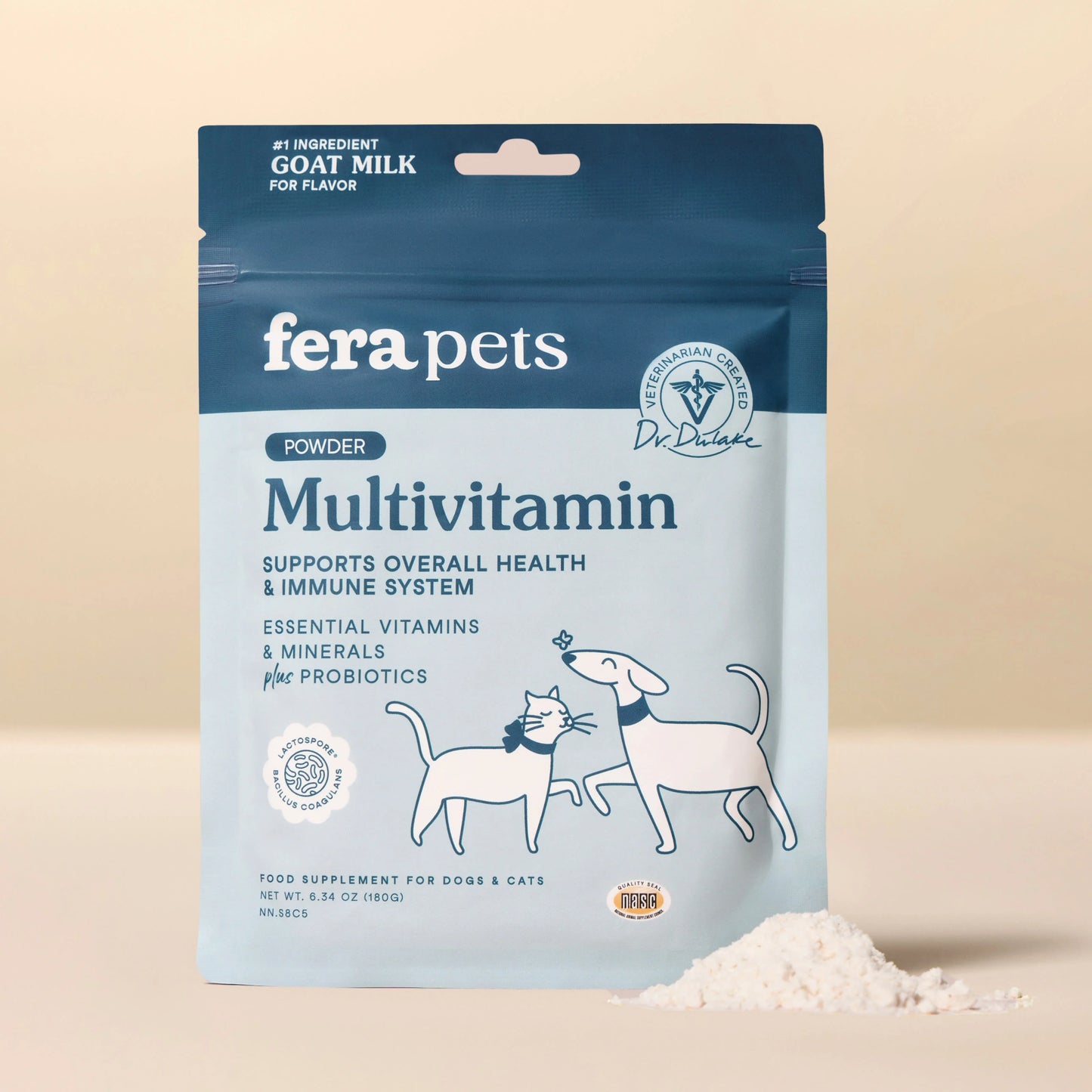 Fera Pets – Goat Milk Topper – Multivitamin, Powder – 60 Servings