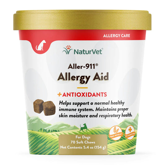 NATURVET® ALLER-911® ALLERGY AID PLUS ANTIOXIDANTS (60CT) SOFT CHEWS FOR DOGS & CATS