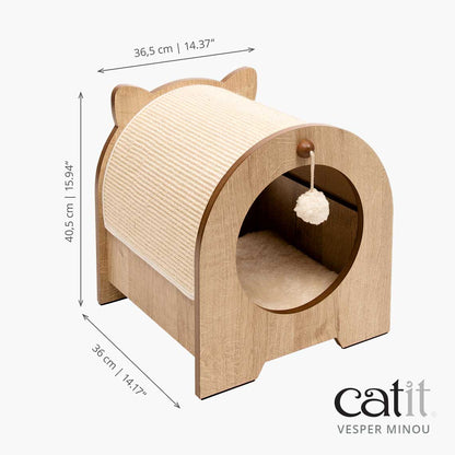 Catit Vesper Minou Bench Scratcher - 36 x 36.5 x 40.5 cm (14.17 x 14.37 x 15.94 in)