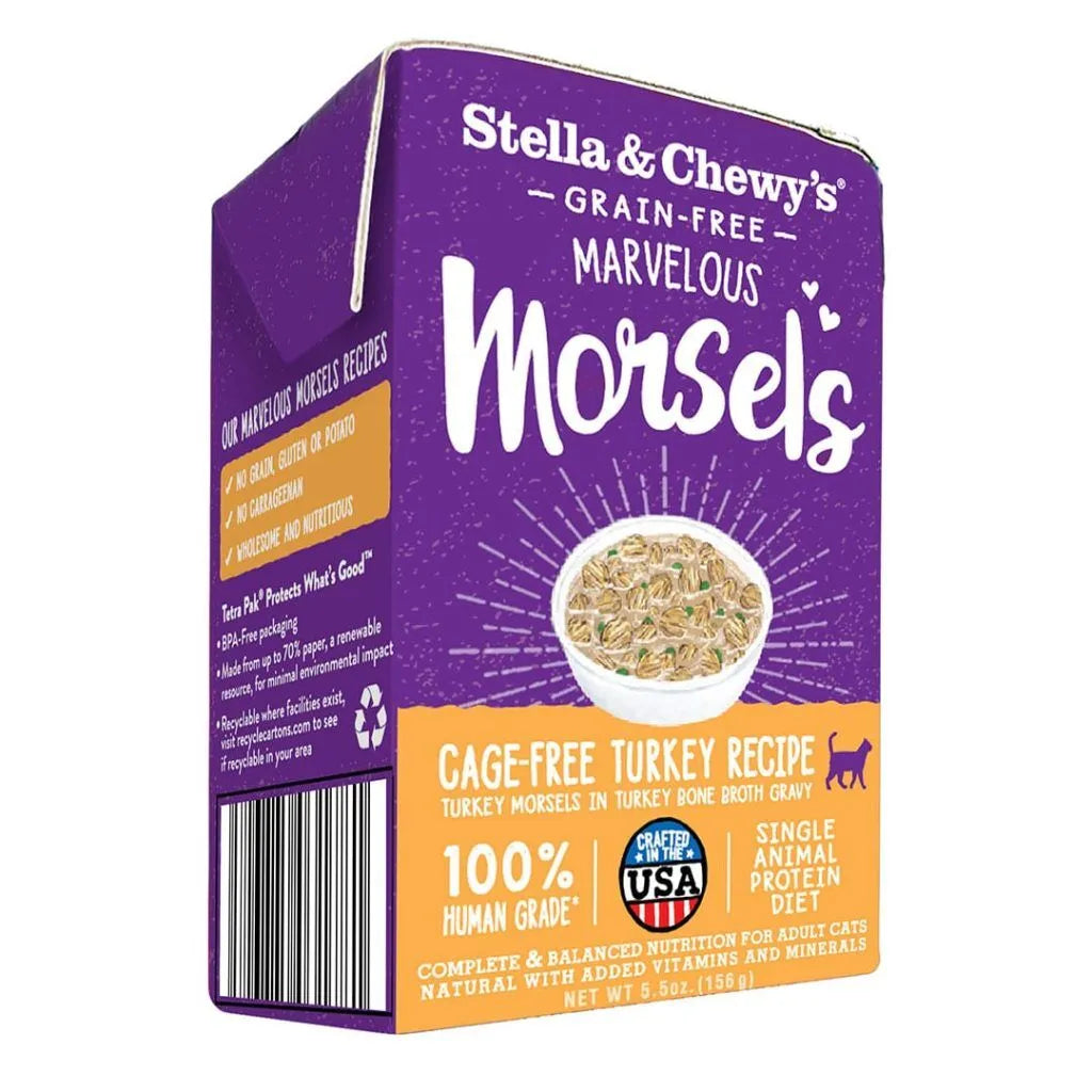 STELLA & CHEWY'S® MARVELOUS MORSELS CAGE=FREE TURKEY WET CAT FOOD 5.5 OZ x6