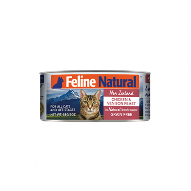 FELINE NATURAL™ NEW ZEALAND CHICKEN & VENISON FEAST IN NEW ZEALAND WATER GRAIN FREE WET CAT FOOD 6oz
