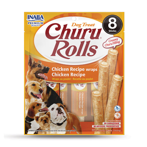 Inaba Dog Churu Rolls - Chicken Recipe 96g