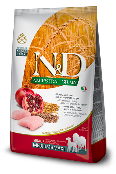 Farmina N&D Ancestral Grain Canine Chicken & Pomegranate Med/Maxi Senior