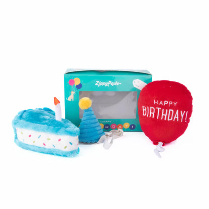 Zippy Paws Blue Birthday Box - 3pc