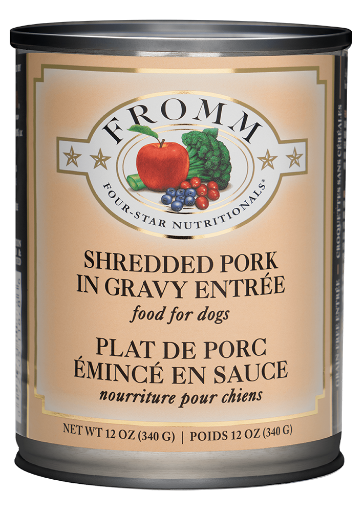 FROMM® FOUR STAR NUTRITIONALS® SHREDDED PORK IN GRAVY ENTRÉE 12 OZ*3pk