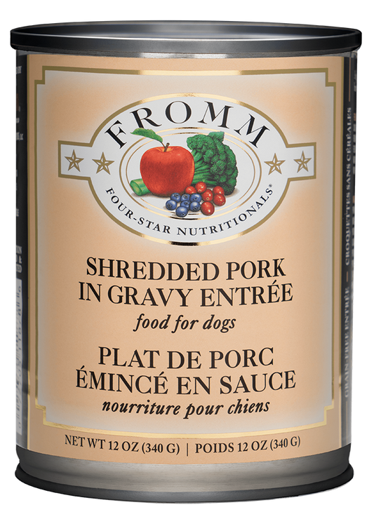 FROMM® FOUR STAR NUTRITIONALS® SHREDDED PORK IN GRAVY ENTRÉE 12 OZ*3pk