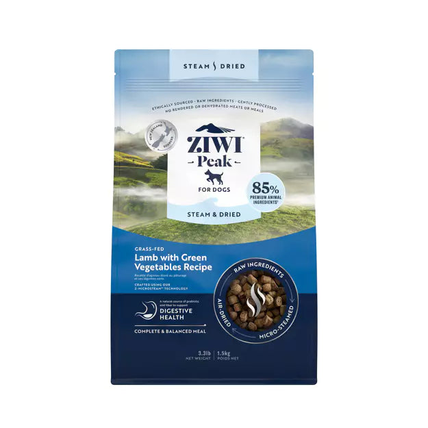 ZIWI Peak Steam Dried Lamb with Green Vegetables Dog