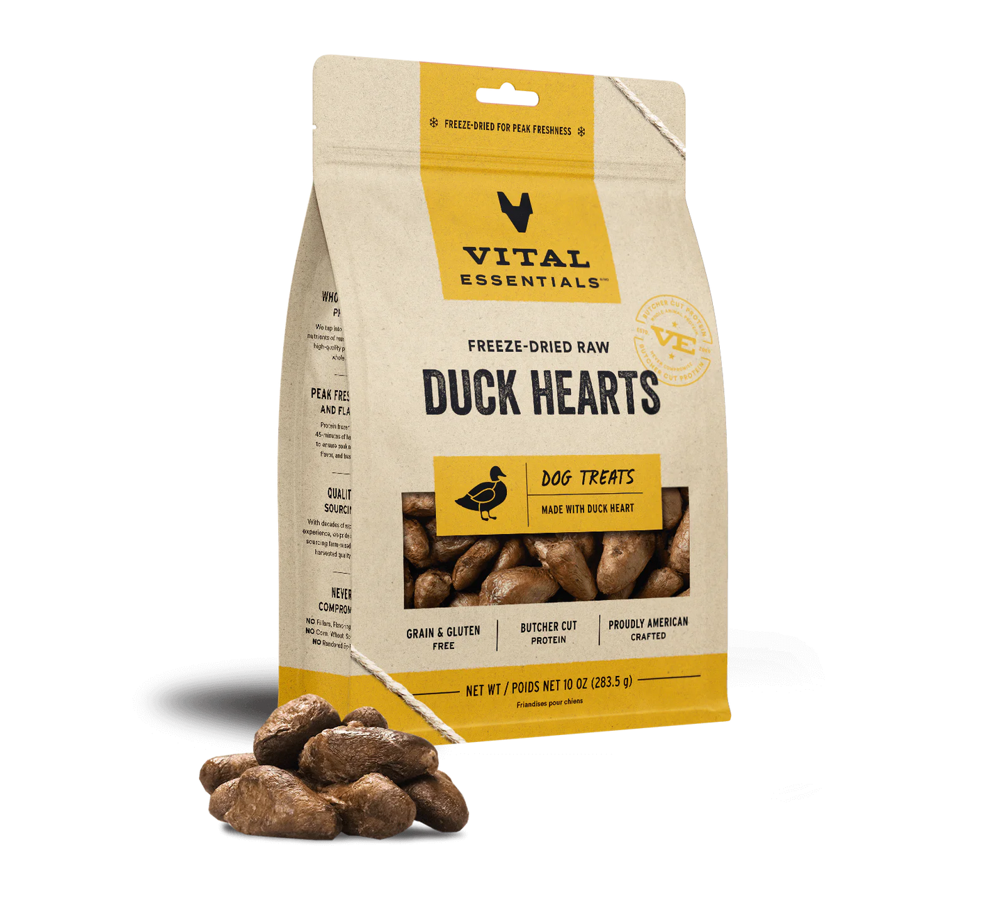 VE FDR Duck Hearts Dog Treats 10 oz