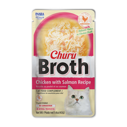 Inaba Cat Churu Broth - Chicken with Salmon Recipe 40g - 3pk