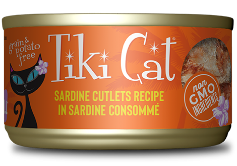 TIKI CAT® SARDINE CUTLETS RECIPE IN SARDINE COMSOMMÉ WET CAT FOOD