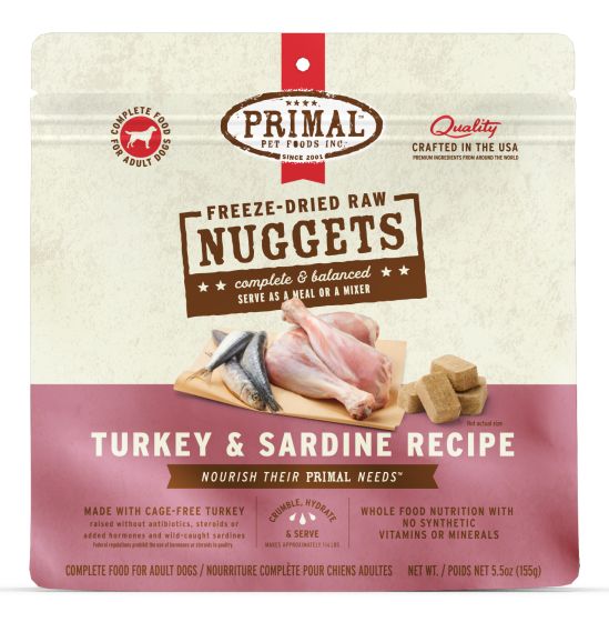 Primal Freeze Dried Turkey And Sardine Nuggets Dog