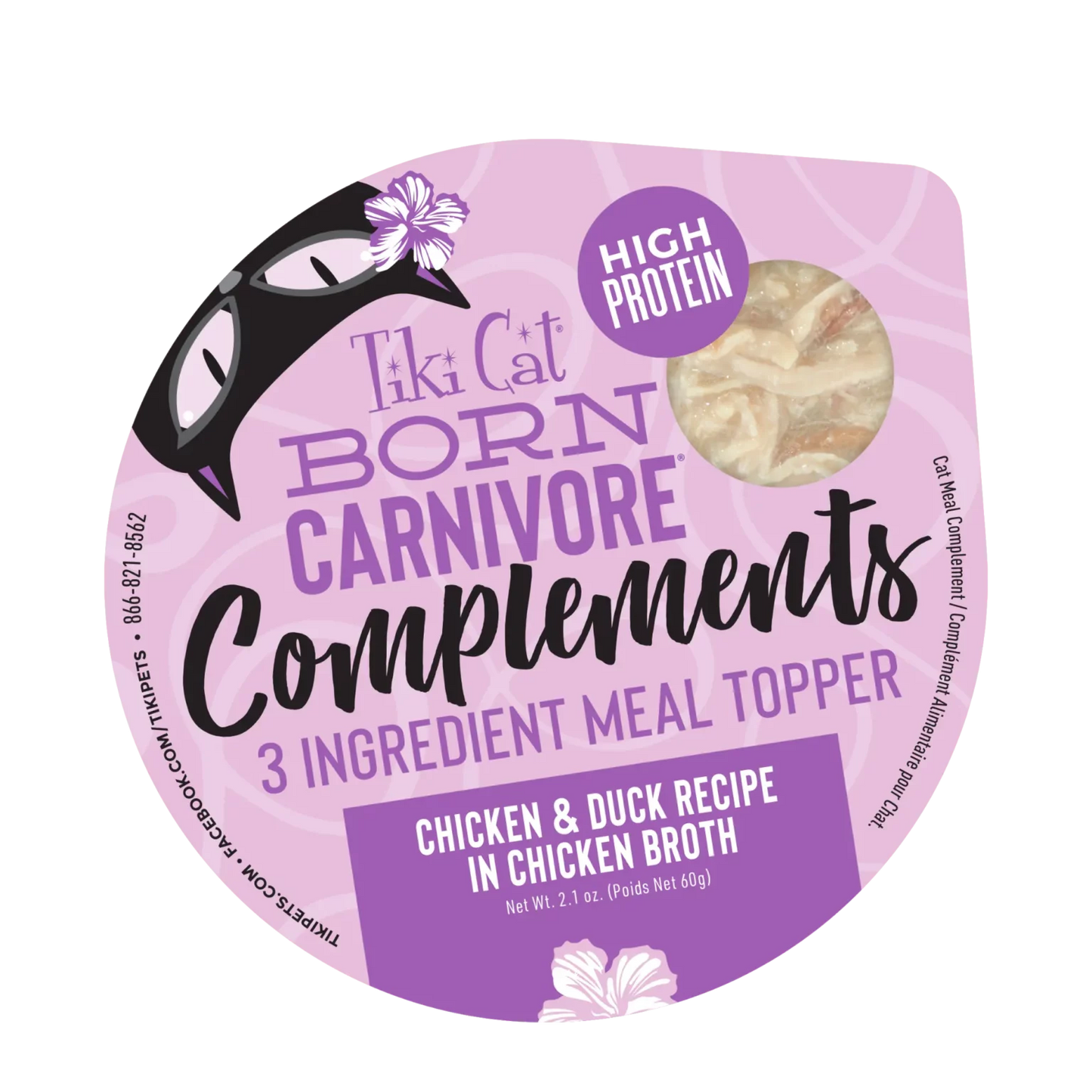 TIKI CAT® COMPLEMENTS CHICKEN & DUCK RECIPE IN CHICKEN BROTH WET CAT FOOD TOPPER 2.1OZ*3pk