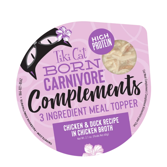 TIKI CAT® COMPLEMENTS CHICKEN & DUCK RECIPE IN CHICKEN BROTH WET CAT FOOD TOPPER 2.1OZ*3pk