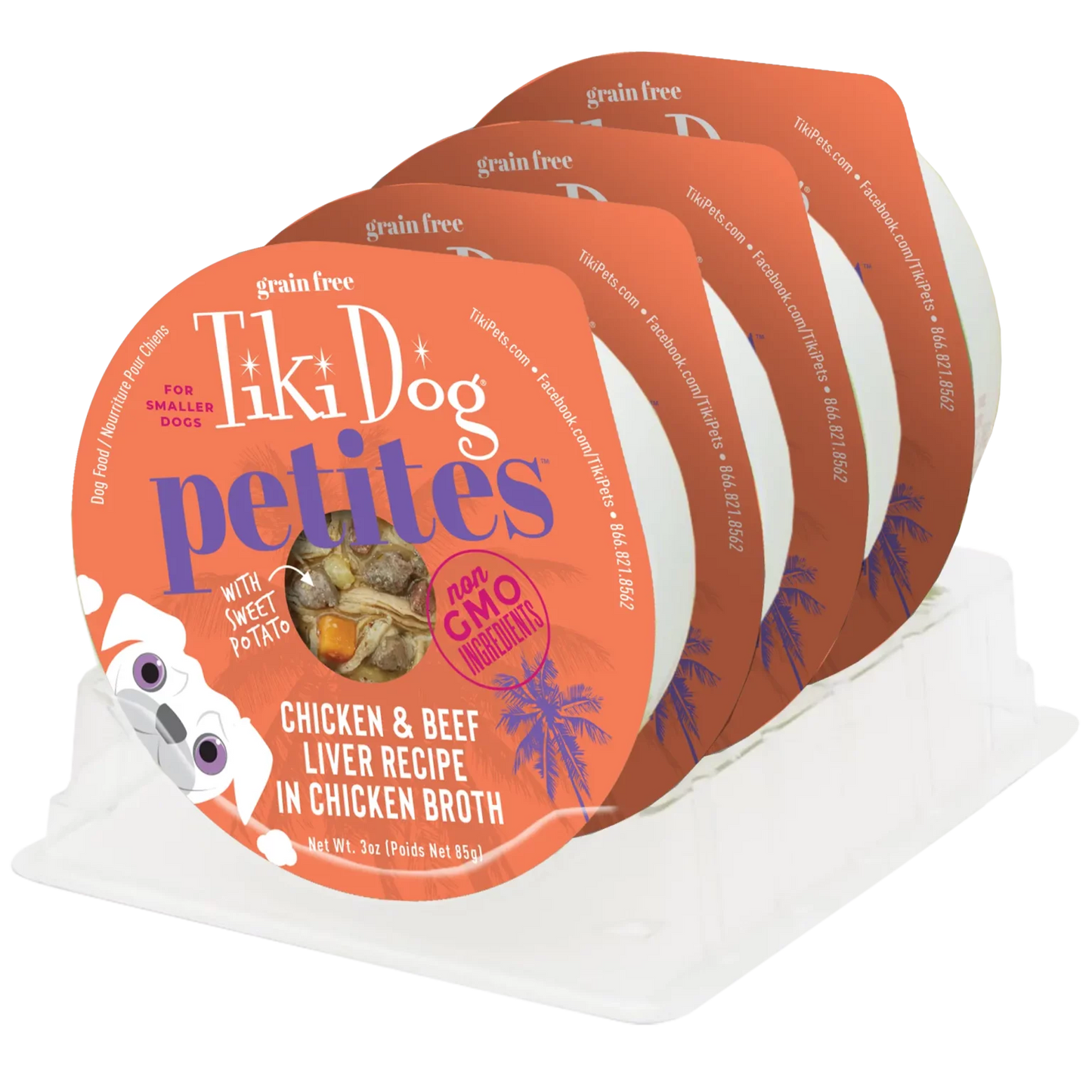 TIKI DOG™ ALOHA PETITES™ CHICKEN & BEEF LIVER WET DOG FOOD 3OZ*3pk