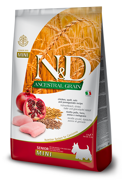 Farmina N&D Ancestral Grain Canine Chicken & Pomegranate Mini Senior-5.5lbs